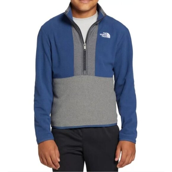 The North Face Shady Blue Unisex Glazier Half-Zip Fleece Jacket Size YS - Picture 1 of 12